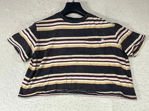 Billabong Cropped Short Sleeve Tee Striped Women Size Small - Picture 1 of 14