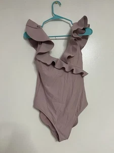 Ted Baker Berenaa Harmony Ruffle One Piece Swimsuit Size S Mauve Sexy - Picture 1 of 6