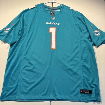 *Personalizada* Camiseta deportiva para hombre 5XL Nike NFL Miami Dolphins "Bertrand" Aqua #1 nueva sin etiquetas Foto 1 de 4