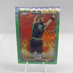 2025 Topps Chrome Basketball Jayson Tatum Orange Wave Refractor 47/65 Celtics - Picture 1 of 3