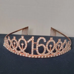 Sweet 16 Tiara Birthday Rhinestone Crown for Girls - Picture 1 of 6