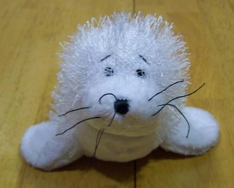 GANZ Webkinz FUZZY WHITE SEAL 10" Plush Stuffed Animal Cover