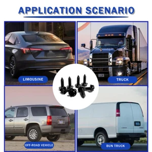 8 Black License Plate Screws Universal Car Accessories Stainless steel Bolts - Foto 1 di 7