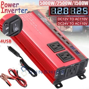 5000W Convertidor De DC 12V A 110V AC Con USB Para Carro Auto Inversor Corriente - Picture 1 of 192