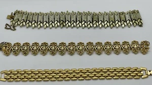 Lote de 3 pulseras Monet, Napier, Coro tono dorado. Bisutería vintage. - Imagen 1 de 13