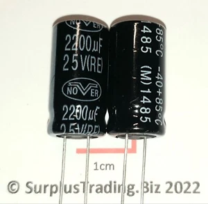 Nover RE Radial Electrolytic Capacitor 2200µF 25V 85°C (Pk of 2) - Picture 1 of 2