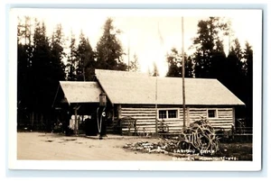 Caribou Camp Big Horn Mountains Wyoming Texaco Tankstelle - Camp RPPC - Bild 1 von 4
