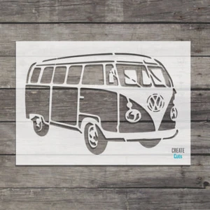 Furgoneta cámper reutilizable plantilla de estilo vintage retro decoración de automóviles arte de pared estilo vintage - Imagen 1 de 3