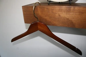 Lot of 43 Dark Wooden Wood Clothes Hangers - Picture 1 of 2