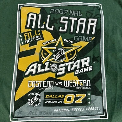 Reebok NHL 2007 All Star Game Dallas T Shirt XL Green Hockey All Access Tee - Image 1 of 4