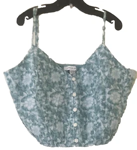 AMERICAN EAGLE-Girls Cami/Tank-Size SX-Green-Stretch-Cotton/Linen-NEW - Picture 1 of 6