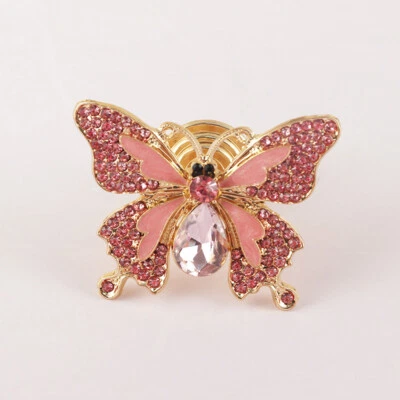 Metal Crystal Butterfly Handles Cabinet Drawer Cupboard Wardrobe Door Knob Pulls - Image 1 of 4