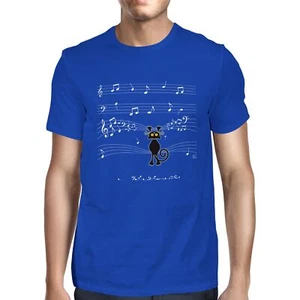 Camiseta 1Tee Para Hombre Gato Colgando en Partituras Musicales - Imagen 1 de 24