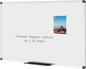 New ListingViz-Pro Porcelain Magnetic Dry-Erase Whiteboard, 48 X 36 Inches, Silver Aluminiu