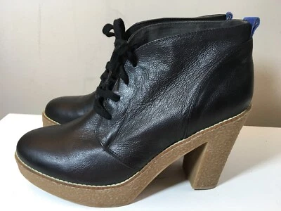 Mujer Gap San Francisco Cuero Negro Suela Crepé Tacones Con Cordones Botín Talla Foto 1 de 4
