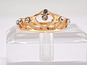 Women Gold Crown Rhinestone Accent Ring, W/Gift Box - Picture 1 of 6