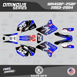 Graphics Kit for YAMAHA WR250F and WR450F (2003-2004) Ominous - Blue - Picture 1 of 4