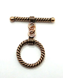 3 SET 18X30MM SOLID COPPER BALI TOGGLE CLASP ANTIQUE COPPER 568 ATL-102 - Picture 1 of 1