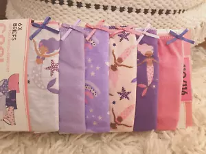 6er-Pack Mädchen Unterhose Slips Schlüpfer Panty Baumwolle Meerjungfrau 110 116 - Bild 1 von 7