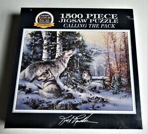Calling The Pack Wolf 1500 Piece Puzzle Kirk Randle 1995 Bits & Pieces 24x33 NEW