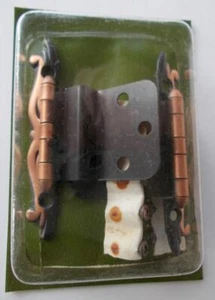 1 par de bisagras de cobre antiguas vintage Sears de 3/8" insertadas puertas de gabinete #9-56923 nuevas de stock - Imagen 1 de 5