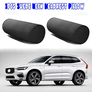 2Pcs Suede Neck Headrest Pillow Cervical Spine Protection Cushion For Volvo XC60 - Picture 1 of 11