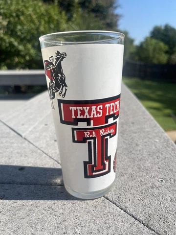 Texas Tech Red Raiders Vintage White Frosted Glass Mint 6 1/4” Tall Cover