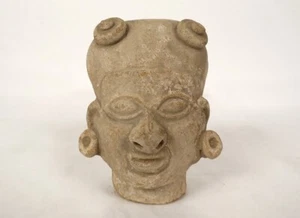 Pre-Columbian statue fragment of a man's head from Jama Coaque Tumaco La Tolita - Picture 1 of 1