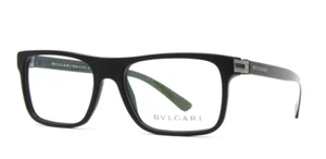 Bvlgari Eyeglasses Men's Rectangular Matte Black Plastic Frame 53mm BV3028-5313 - Picture 1 of 5