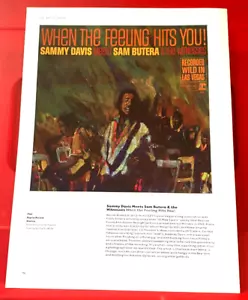Sammy Davis Jr/Sam Butera When The Feeling..Album Cover Art PICTURE/PRINT 12"x 9 - Imagen 1 de 4