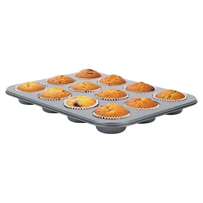 Muffinform Muffinbackform mit 12 Fächern Anithaft Stahlblech 35 x 26,5 cm - Bild 1 von 2