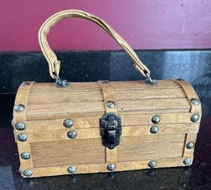 Roger Van S Wooden Purse Made in Japan Handbag Kitsch Vintage 1950s EUC - Picture 1 of 7