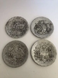 4 Hand Hammered The Forge Frankenmuth Mi Small Plates Country Floral Theme - Picture 1 of 6
