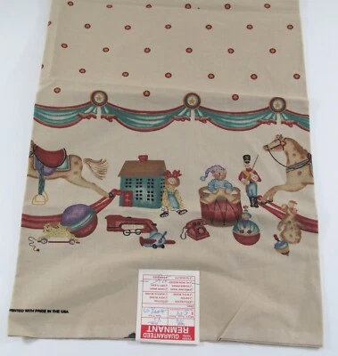 3/4 YD Daisy Kingdom 1996 Rocking Horse Border Christmas Sewing Fabric 27" X 45" - Image 1 of 4