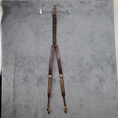NOCONA Western Suspenders Men’s Galluses Embossed Star Concho Brass V Weave VTG - Image 1 of 4