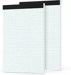 Graph Paper Pad 8.5 x 11, 2 Pack, 4x4 Graph Ruled, Grid Paper Pad 8-1/2" x 11", - Picture 1 of 7