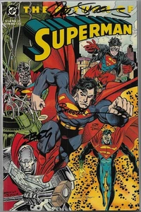 Return of Superman COMIC BOOK Dan Jurgens Jon Bogdanove Brett Breeding AUTOGRAPH - Picture 1 of 3