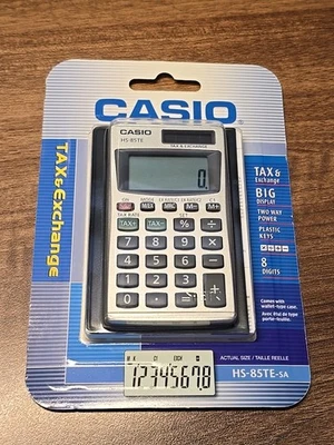 CASIO HS-85TE-SA Tax & Exchange Calculator 8-Digit Display, BRAND NEW AND SEALED - Image 1 of 4