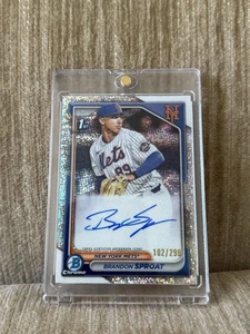 2024 Bowman Chrome #CPA-BS Brandon Sproat 1st Speckle Refractor Auto /299 Mets - Picture 1 of 2