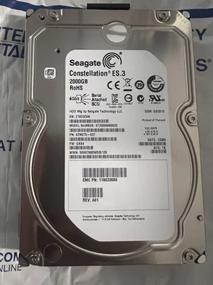 Seagate Constellation ES.3 2TB ST2000NM0023 SAS 3.5" Internal HDD 6GB/s - Image 1 of 2