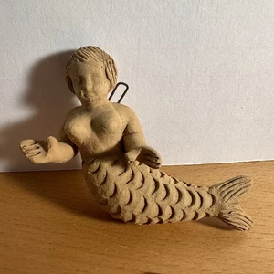 Handgefertigte geschnitzte Terrakotta Ton Meerjungfrau Figur hängend Wandbild Honduras - Bild 1 von 10