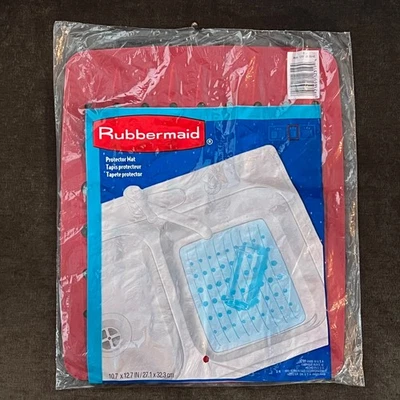 Rare Vintage 1995 Rubbermaid Sink Protector Rubber Mat 10.7” x 12.7” RED #1291 - Image 1 of 4