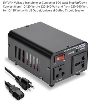 Voltage Transformer Converter 500 Watt Step Up/Down Convert from 110-120 Volt - Image 1 of 4