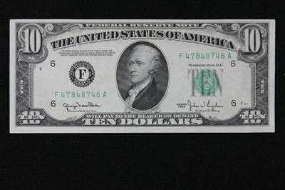 $10 1950 CU Narrow Federal Reserve Note F47848746A plain series F6 Atlanta ten $ - Image 1 of 3