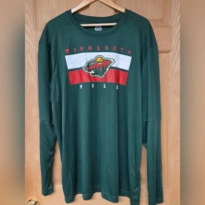 NHL Minnesota Wild Green Long Sleeve Tee Mens 2xl - Image 1 of 4