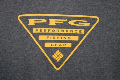 Camiseta Columbia PFG Adulto Masculina XL Cinza Manga Curta Pesca Gráfica Algodão - Imagem 1 de 4