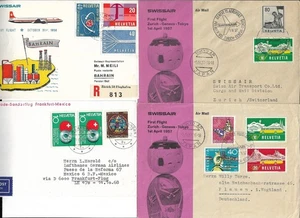 12 x Flugpost Schweiz Briefe First Flights etc Helvetia lot Swissair etc ; 62443 - Bild 1 von 4