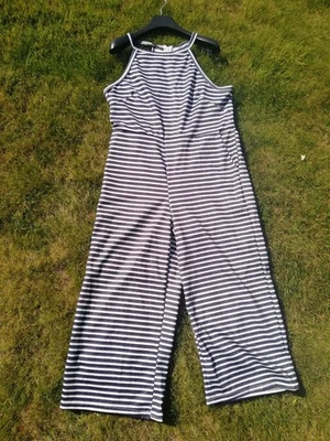 Jumpsuit Overall M 38 40 blau weiß gestreift Kleid Culotte Urlaub - Bild 1 von 4