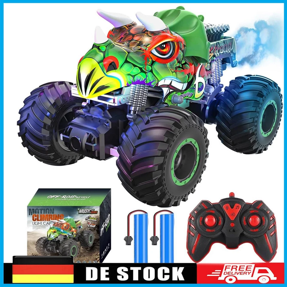 MARKENLOS 2,4 GHz Ferngesteuertes Auto Monster Truck mit Musik und Lichtern Offroad RC NEU