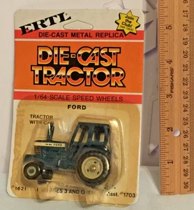 Ertl #1621 Ford - Maßstab 1:64 Die-Cast Traktor mit Fahrerhaus in PKG (U58) - Bild 1 von 6
